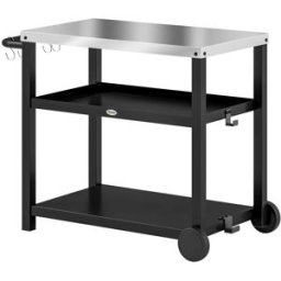 Outsunny Carrito de parrilla 102x50x81 cm gris carbón