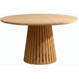 Wabi Home Mesa de comedor redonda de madera maciza Ø135 cm