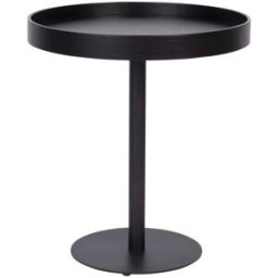 Drawer Mesa auxiliar redonda de madera y metal ø45cm - negro