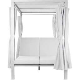 NIYLO Cama de jardín de aluminio blanco 148x188x205 cm