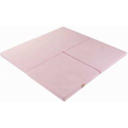 MeowBaby Alfombra de juego para niños, cuadrado 120x120cm, terciopelo, rosa