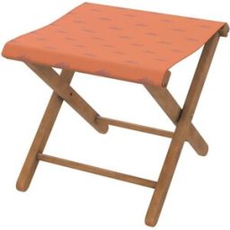 Vent de Bohème Taburete plegable de eucalipto y tela outdoor diseño indio naranja