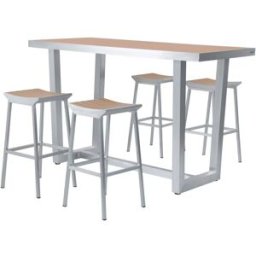 Axi Conjunto de bar de 5 piezas, 4 taburetes de bar de aluminio