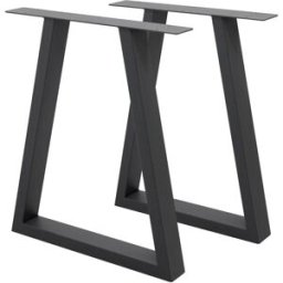 ECD Germany 2x Patas de mesa industrial 60x72cm acero antracita diseño forma de H
