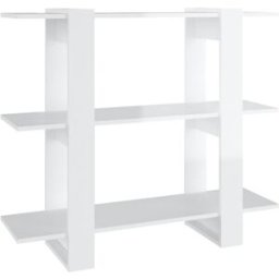Maison Chic Estantería/divisor de espacios madera blanco brillante 100x30x87 cm