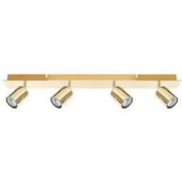 Beliani Lámpara de 4 focos ajustable metal dorado