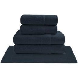 Sensei Maison Juego de toallas 5 piezas con alfombrilla azul noche
