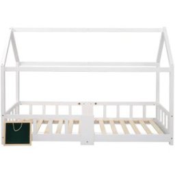 Meubles Cosy Cama infantil forma casa madera blanca, estilo nórdico, 90x200 cm