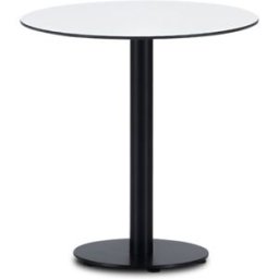 Defora Home Mesa hosteleria redonda 70cm pie negro, sobre HPL blanco