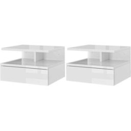 Maison Chic Juego de 2 mesitas de noche en blanco 35x32x22,5 cm
