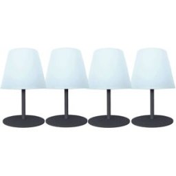 LUMISKY Juego de 4 lámparas de mesa led inalámbricas gris h16cm