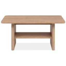 Calicosy Mesa de centro con 1 nicho, bordes redondeados efecto madera l90 cm