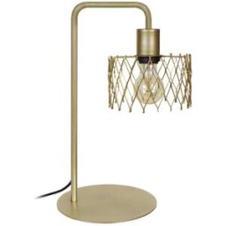 Tosel Lámpara de mesa metal pantalla oro
