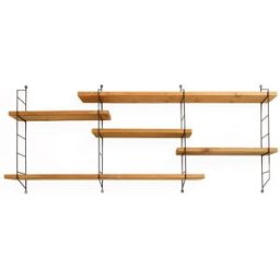 Hannun Estantería de pared de madera maciza de color marrón claro