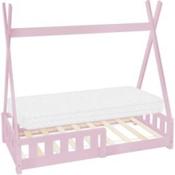 ML-Design Cama infantil tipi 70 x 140 cm color rosa con colchón espuma fría