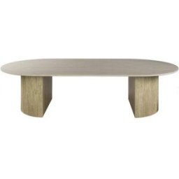 Mathi Design Mesa ovalada de cerámica con diseño contemporáneo