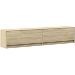 Maison Chic Mueble tv de pared con led madera roble sonoma 180x31x38 cm