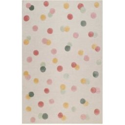 Smart Kids Alfombra infantil de pelo corto con lunares colores fondo beige 110x70