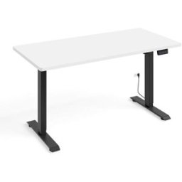 Petits meubles Escritorio eléctrico 140 cm paneles laminados blanco mate y negro