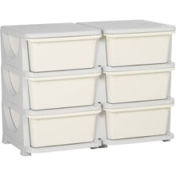 Homcom Organizador de juguetes 75x37x56.5 cm crema