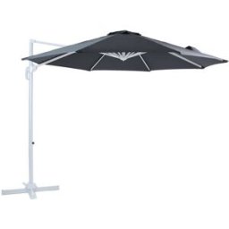Axi Sombrilla redonda excéntrica, aluminio, blanco/gris, ø 300 cm