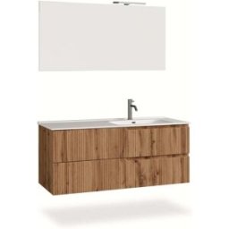 AQA DESIGN Mueble de baño bañera derecho 4 piezas en mdf roble