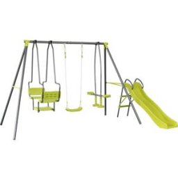 Habitat & Jardin Parque infantil de acero verde 315 x 225 x 195 cm