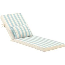 Defora Home Cojín a rayas con pillow para tumbona jardin color turquesa