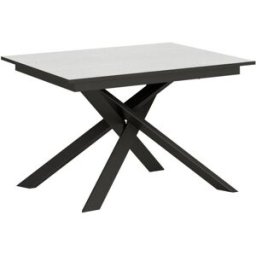 Itamoby Mesa extensible 90x120/180 cm efecto madera fresno blanco/gris, hierro