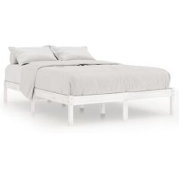 Maison Chic Cama matrimonial de madera maciza de pino blanco 160x200 cm