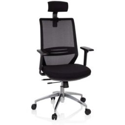 hjh OFFICE Silla de oficina profesional tela / tejido de malla negro