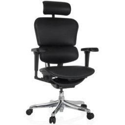 hjh OFFICE Sillón alta gama cuero negro