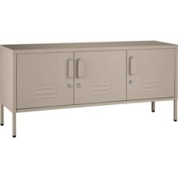 Tectake Aparador metálico de acero, diseño moderno, 120x37,5x55,5cm, gris topo