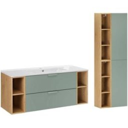 Petits meubles Conjunto de lavabo individual 120cm paneles laminados verde