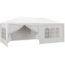 Outsunny Carpa de jardín 583x293x260 cm blanco
