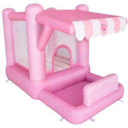 Flamingueo Castillo hinchable infantil con zona de juegos de PVC rosa
