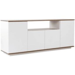 Calicosy Buffet de 4 puertas y 1 nicho central l180 cm - blanco y madera