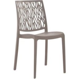 Fuori Conjunto de 6 sillas de resina para interior o exterior gris tórtola