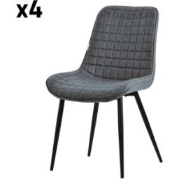 ML-Design 4x Sillas de comedor antracita imitación cuero con respaldo