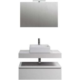 AQA DESIGN Mueble de baño de 5 piezas en melamina blanco mate