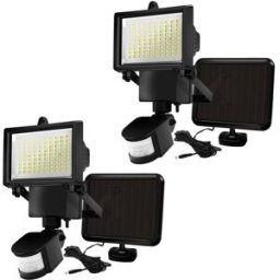 LUMISKY Juego de 2 proyectores con sensor solar negro 1000lm