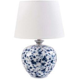 Beliani Lámpara de mesa porcelana blanco azul