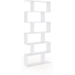 duehome Estantería de diseño escalonado vertical 192 cm high blanco brillo