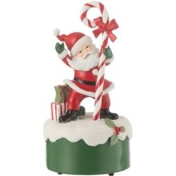 J-line Caja de música papá noel en polirresina multicolor 10*10*19 cm