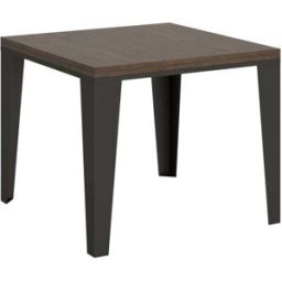 Itamoby Mesa tipo libro 90x90/180 cm efecto madera nogal, hierro