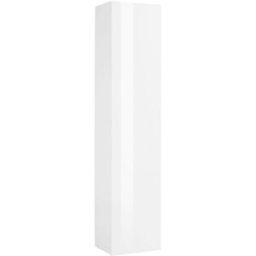 Whous Mueble columna con 1 puerta 40 cm efecto madera color blanco brillo