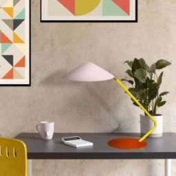 Tosel Lámpara de mesa metal multicolore pantalla rosa