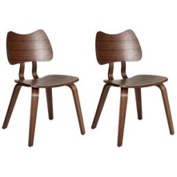 Beliani Conjunto de 2 sillas de comedor madera marrón