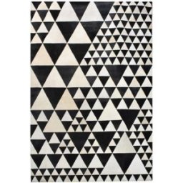 Un amour de tapis Alfombra de salón 200x290 cm hecho a mano de cuero negro