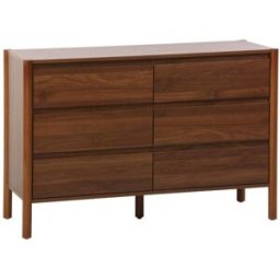sweeek Cómoda con 6 cajones, decoración de madera, nogal